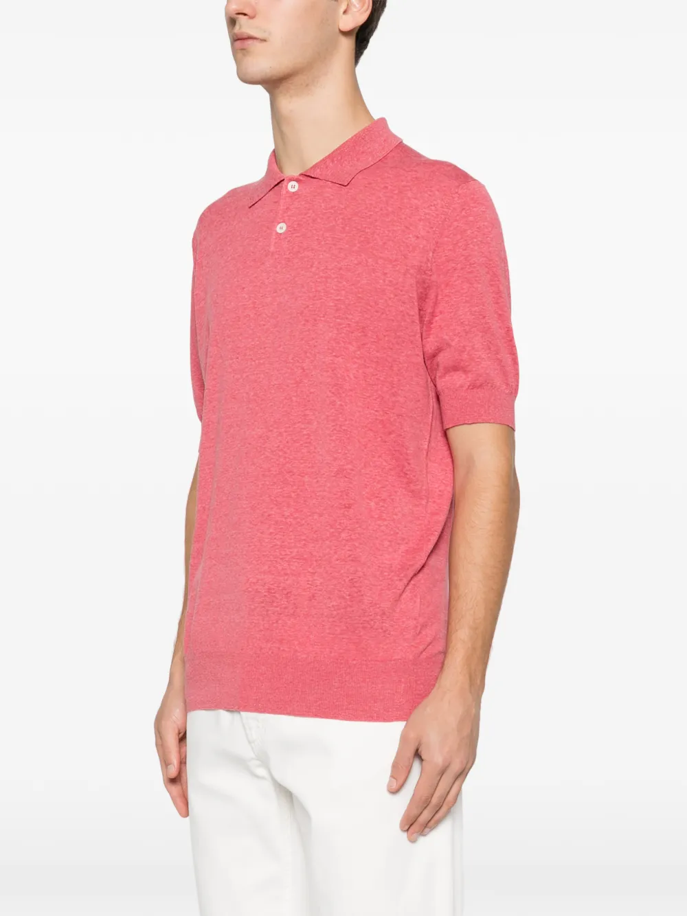  Brunello Cucinelli Ribbed-hem Polo Shirt - Red 
