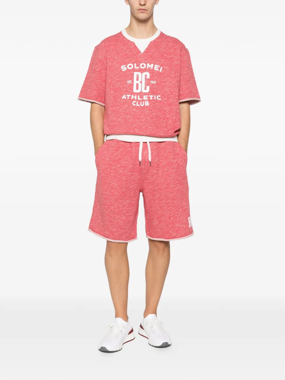 Brunello Cucinelli drawstring-fastening logo-print shorts | Sportshorts | Image 2