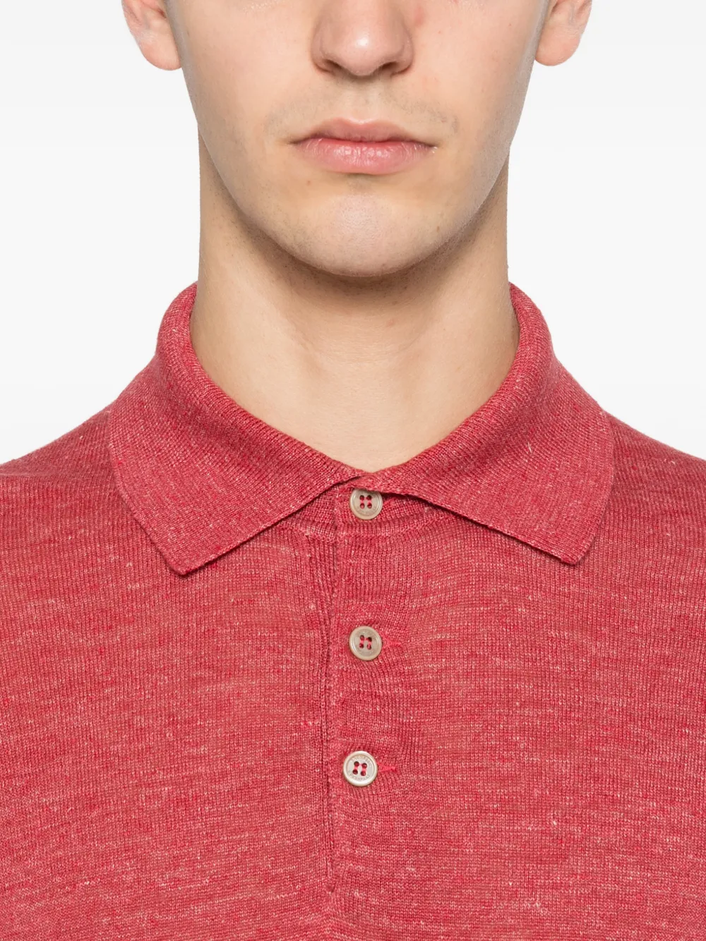 Brunello Cucinelli Button-up poloshirt Rood