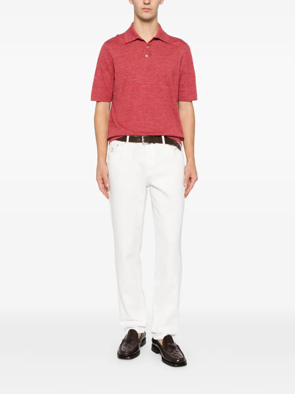 Brunello Cucinelli button-up polo shirt - Rood