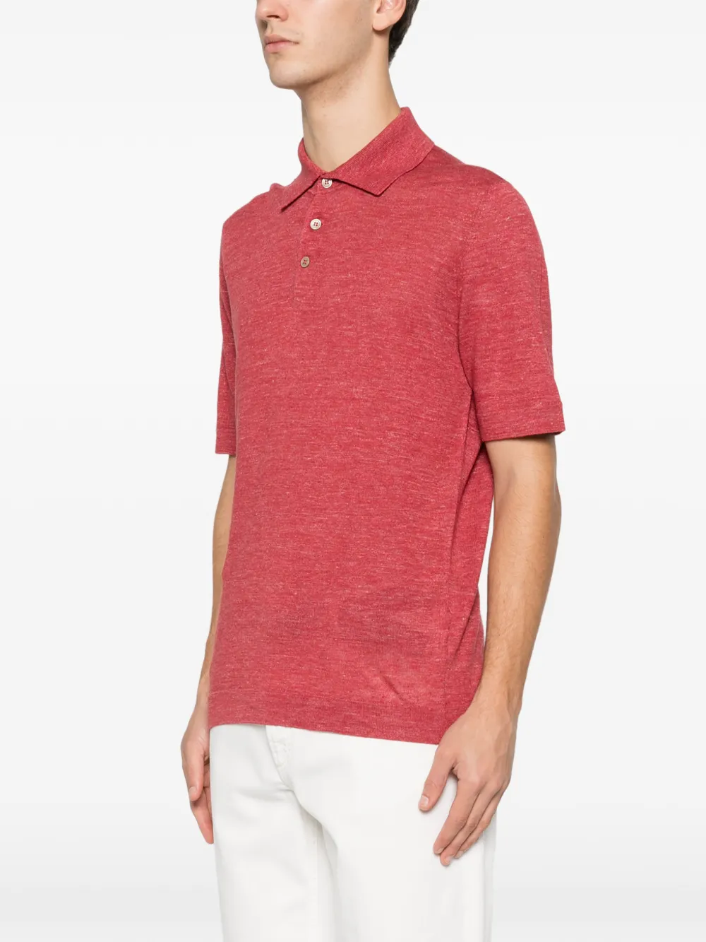 Brunello Cucinelli Button-up poloshirt Rood