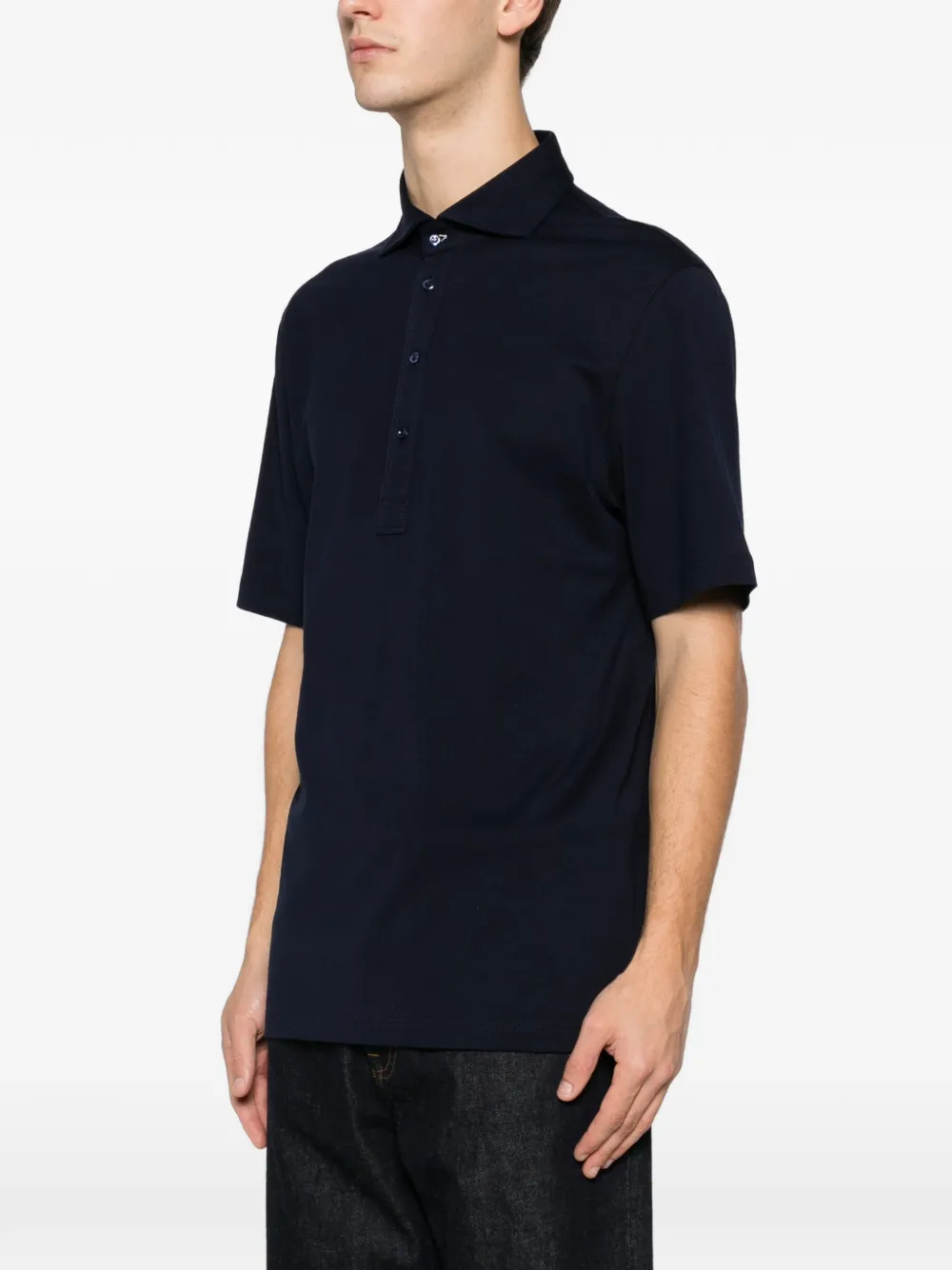 Brunello Cucinelli Button-up poloshirt Blauw