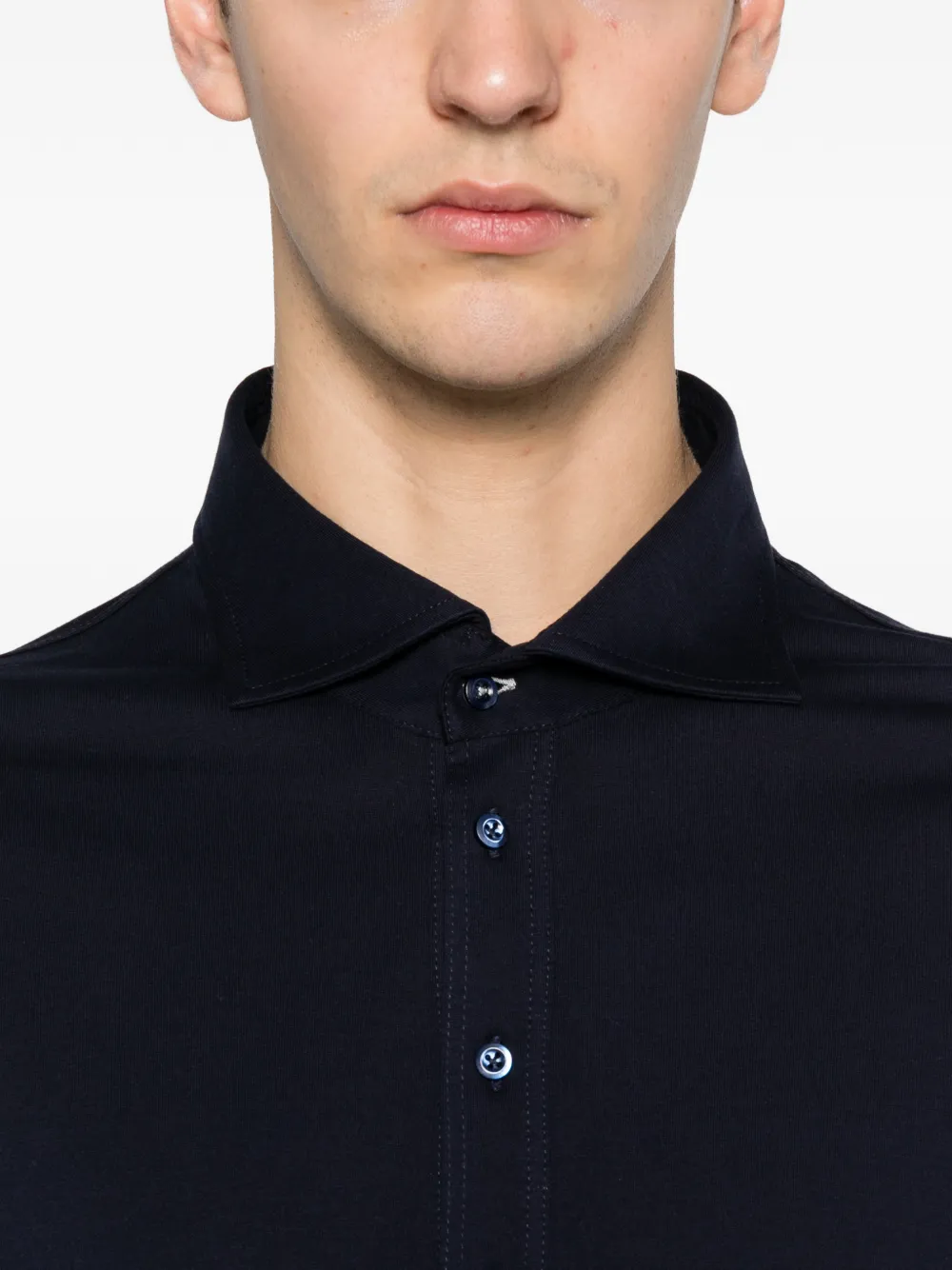 Brunello Cucinelli Button-up poloshirt Blauw