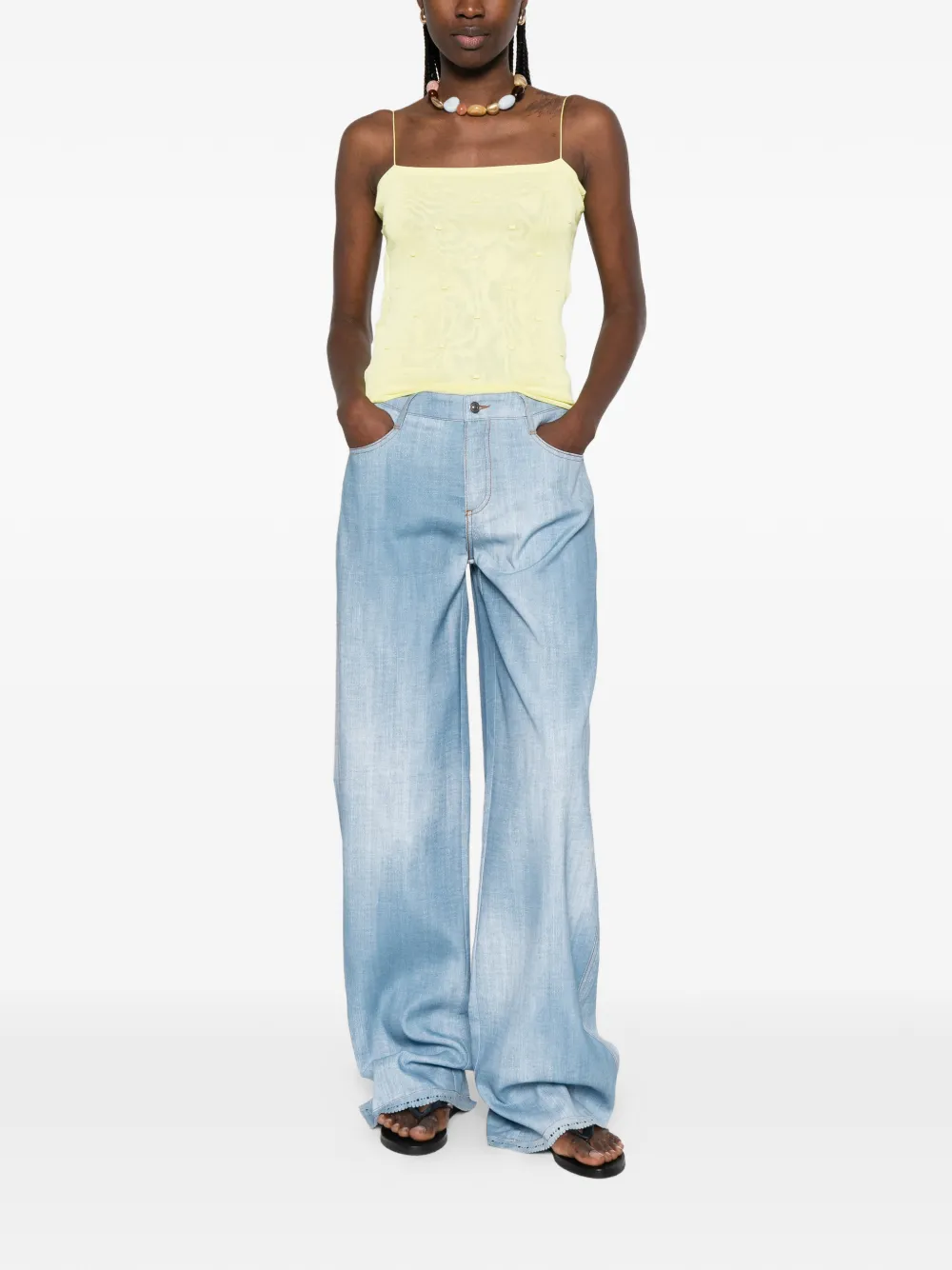 Ermanno Scervino Broek met wijde pijpen Blauw