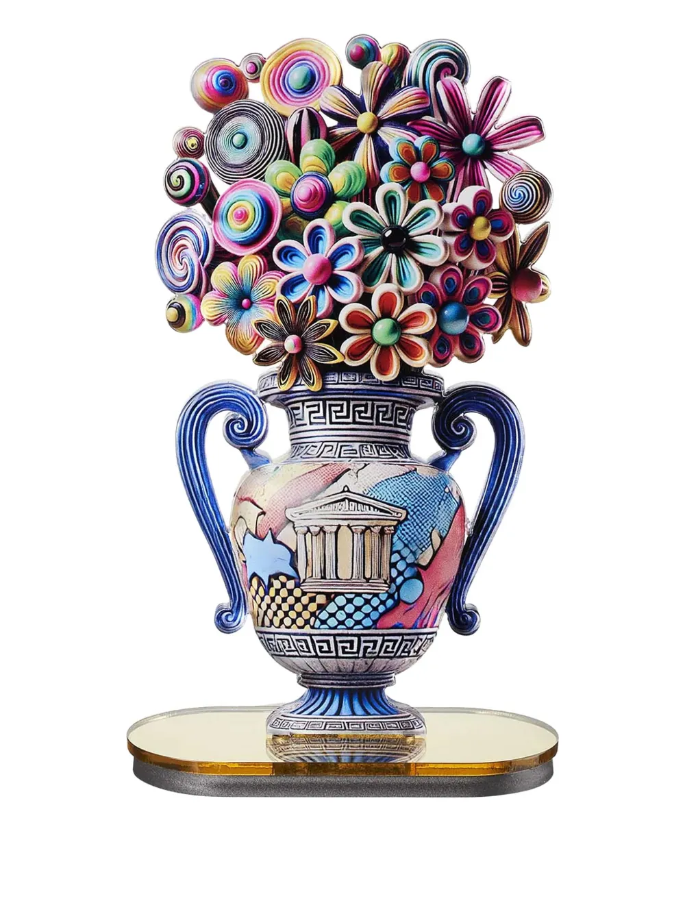 Linee Recanati 플라워 그릭 화병 피규어 스탠드 | 블루 | Image 1