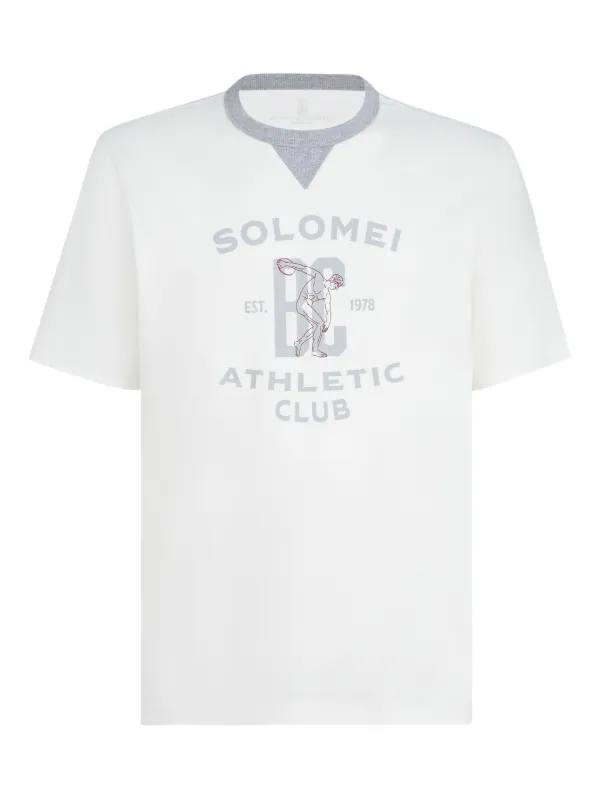 Brunello Cucinelli Camiseta De Algodão Com Estampa De Logo