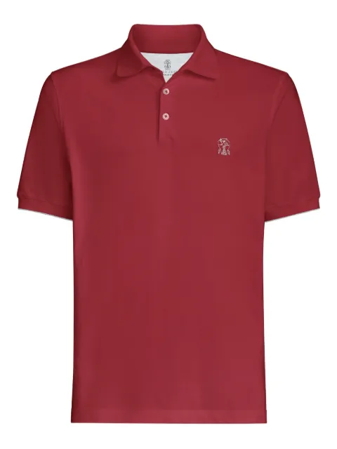 Brunello Cucinelli logo-embroidered piqué polo shirt