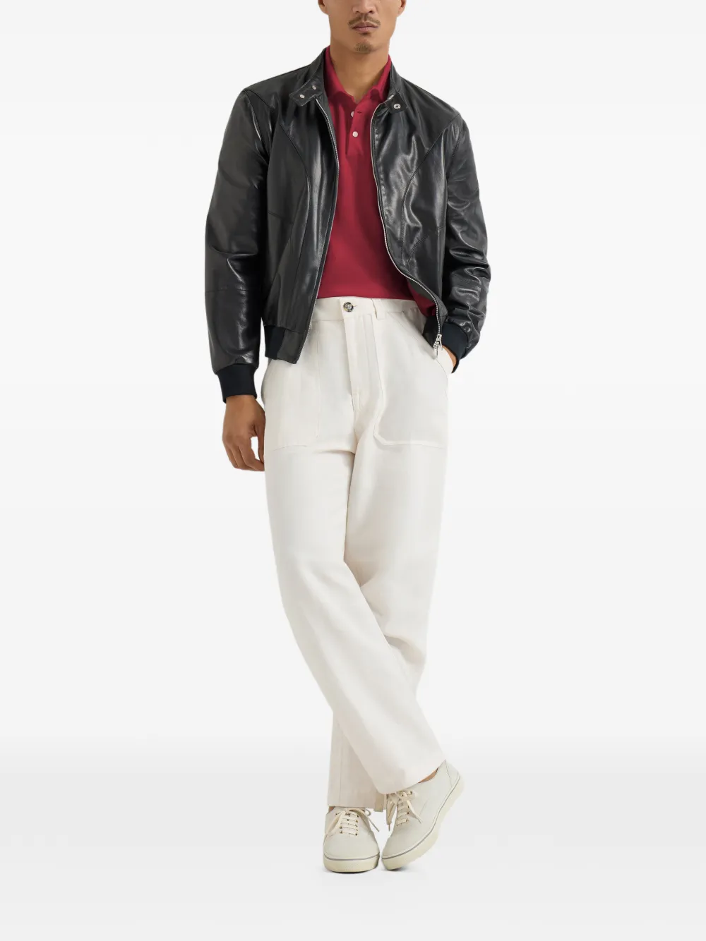 Brunello Cucinelli Piqu&eacute; poloshirt met geborduurd logo - Rood