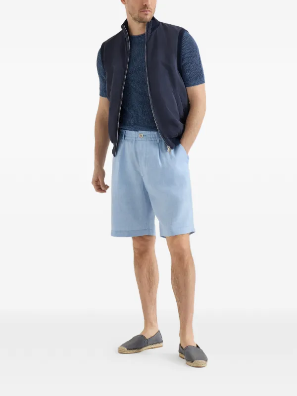 Brunello Cucinelli Linen And Cotton T-shirt | Blue | FARFETCH