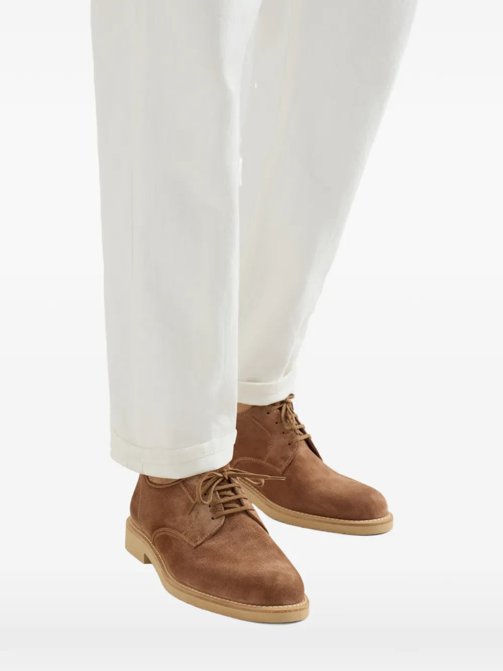 Brunello Cucinelli Suède derby schoenen Bruin