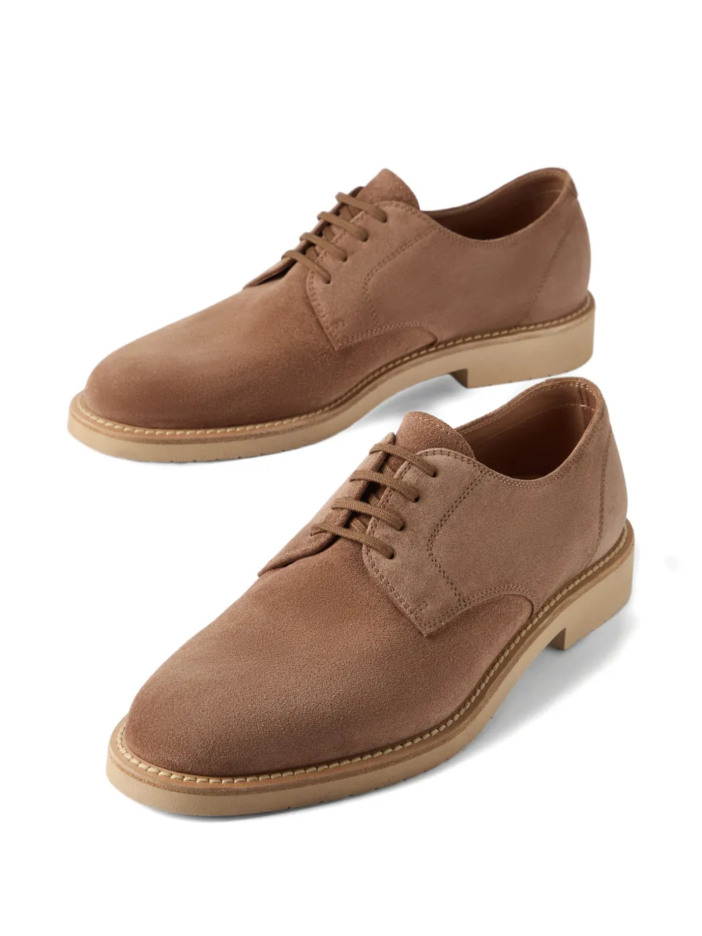 Brunello Cucinelli Suède derby schoenen Bruin