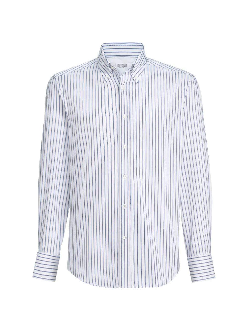 Brunello Cucinelli multistripe button-down collar shirt - Bianco
