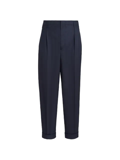Brunello Cucinelli virgin-wool chevron trousers with double pleats