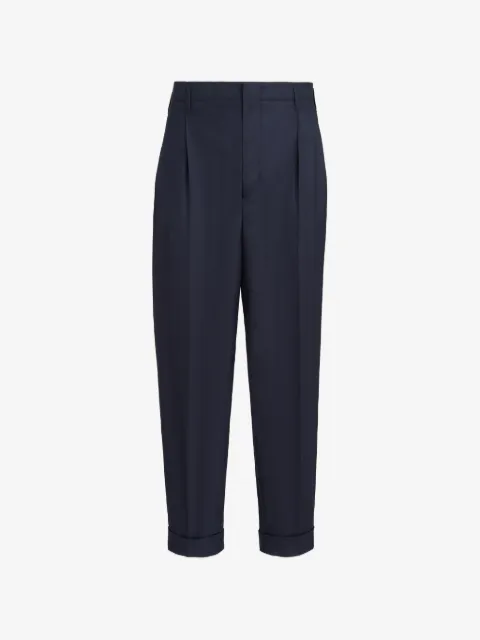 Brunello Cucinelli virgin-wool chevron trousers with double pleats