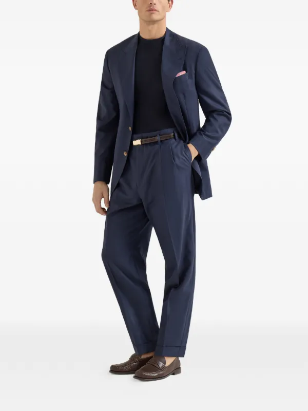 Brunello Cucinelli virgin-wool Chevron Trousers With Double Pleats