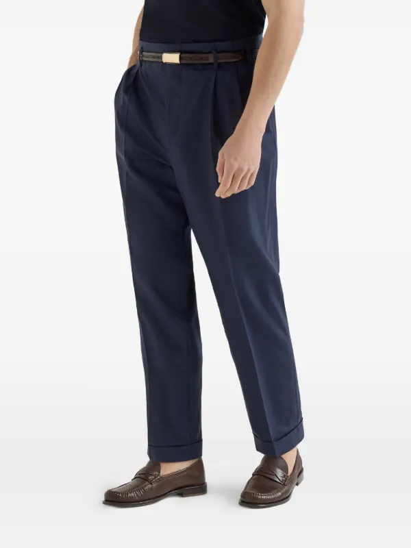 Brunello Cucinelli virgin-wool Chevron Trousers With Double Pleats