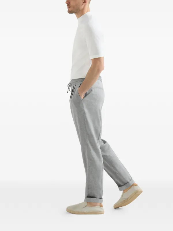BRUNELLO CUCINELLI カジュアルパンツ　グレー Brunello Cucinelli Chevron Trousers | Grey | FARFETCH JO