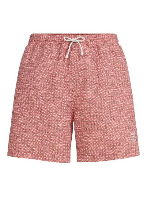 Brunello Cucinelli flower-print swim shorts