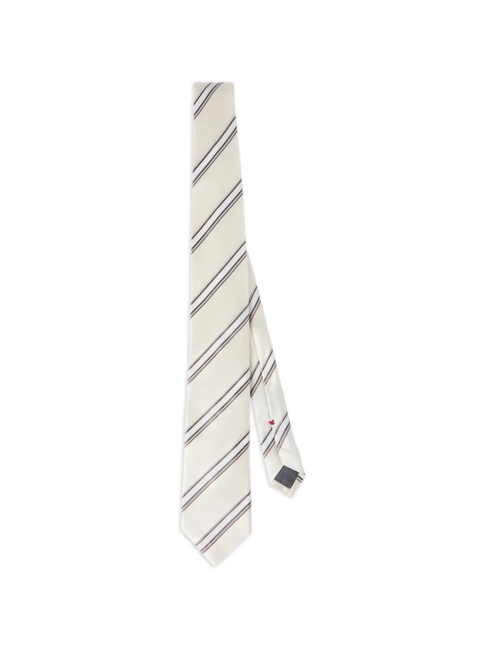 Brunello Cucinelli regimental stripe silk tie - Toni neutri