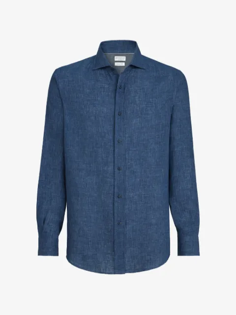 Brunello Cucinelli camisa Délavé con cuello italiano