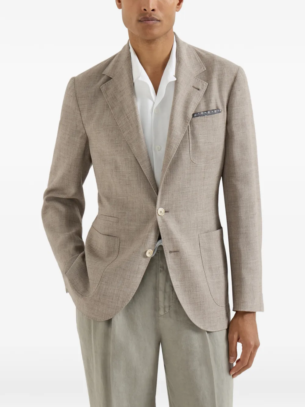 Brunello Cucinelli Blazer met opgestikte zak Bruin