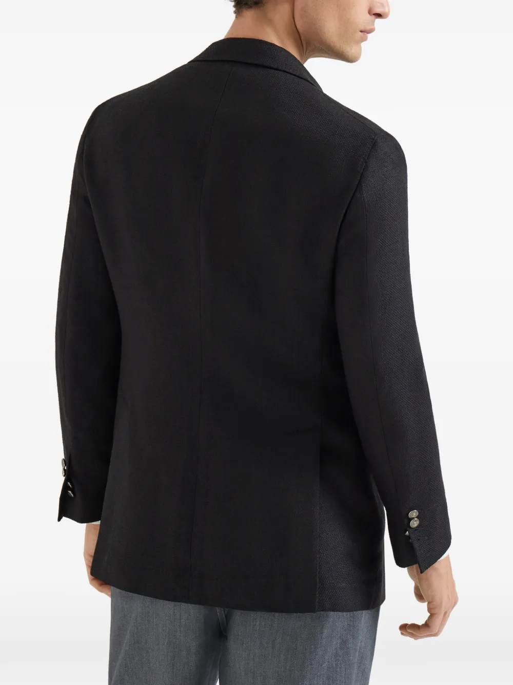 Brunello Cucinelli Blazer met enkele rij knopen Zwart