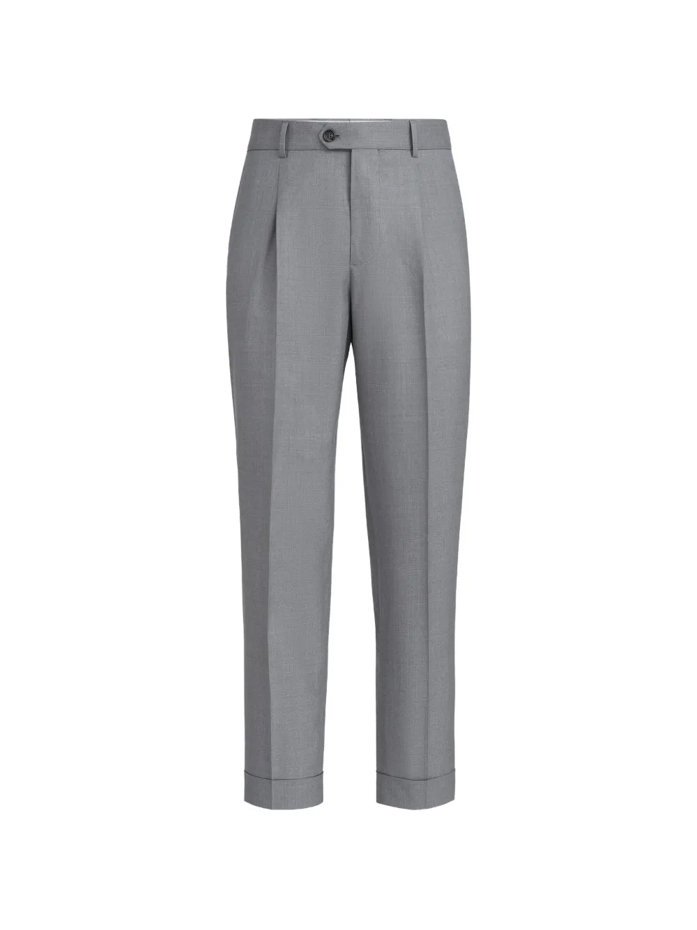 Brunello Cucinelli virgin-wool and silk lightweight hopsack trousers with pleat - Grigio