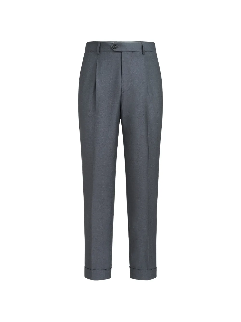 Brunello Cucinelli super 150s virgin-wool four season batavia trousers with pleat - Grigio