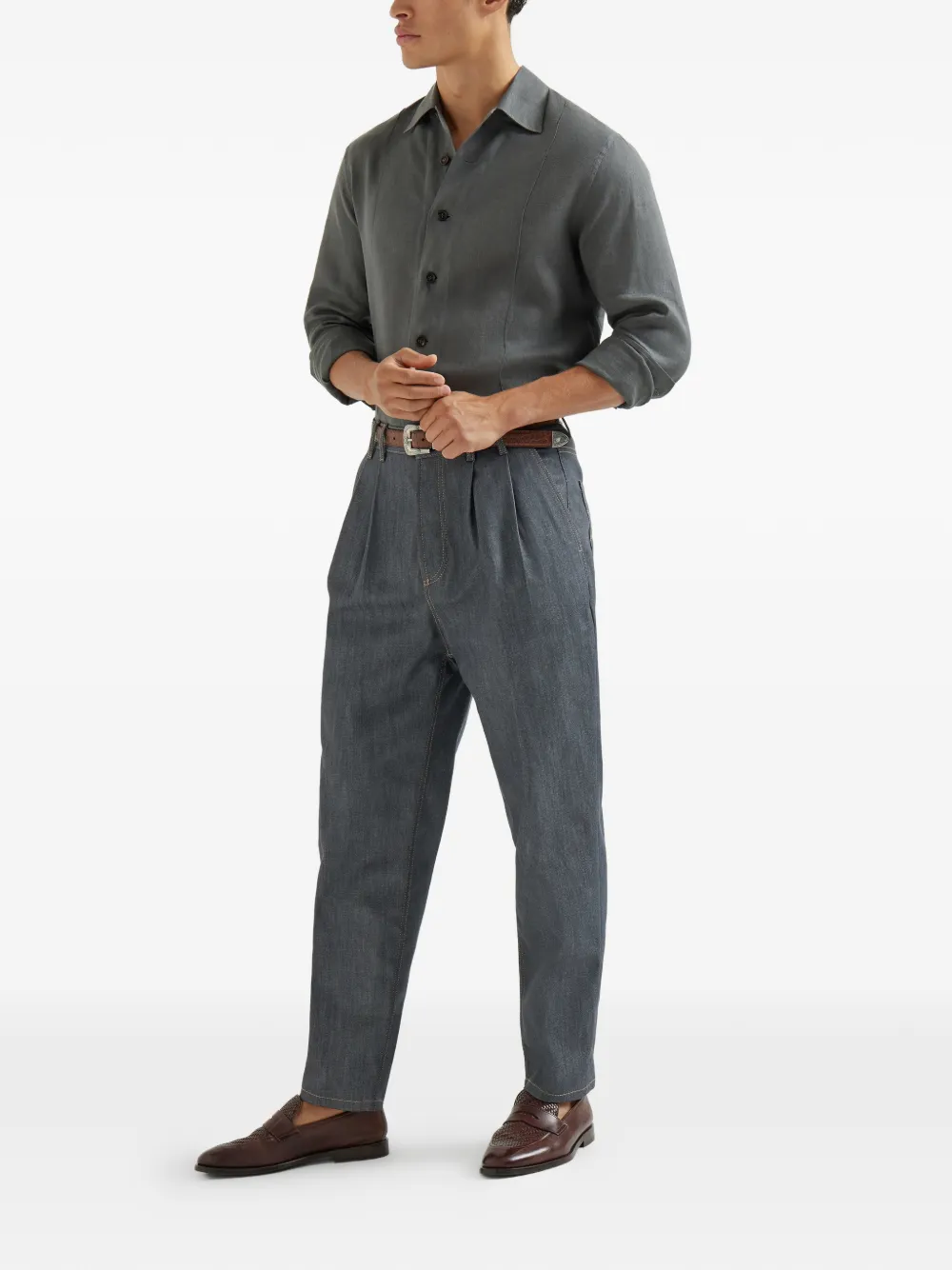  Brunello Cucinelli Pleat Five-pocket Trousers - Grey 