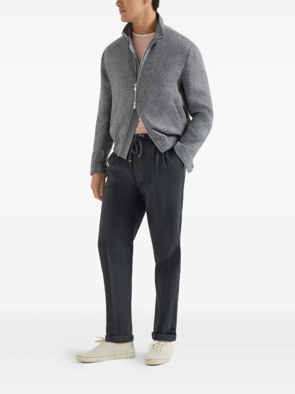dress shirt with crew neck Brunello Cucinelli Linen And Cotton Jersey crew-neck T-shirt With  faux-layering | Pink