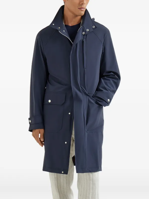 Brunello Cucinelli ナイロン フーデッドパーカー コート Brunello Cucinelli detachable-hood Parka Coat | Blue | FARFETCH OM