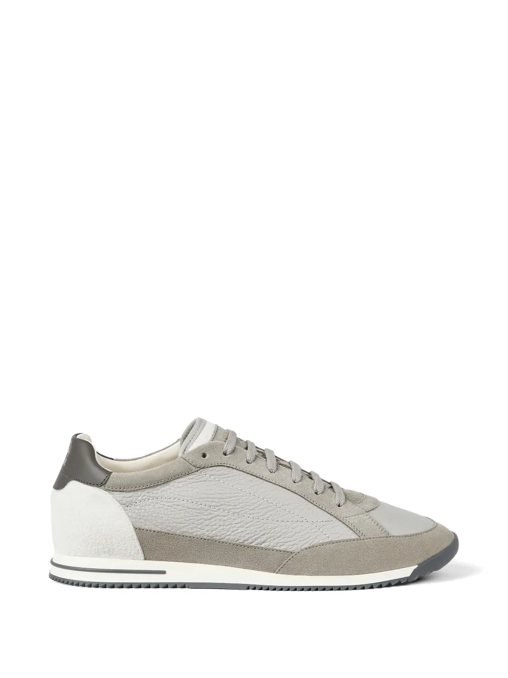 Brunello Cucinelli deerskin and suede sneakers - Grigio