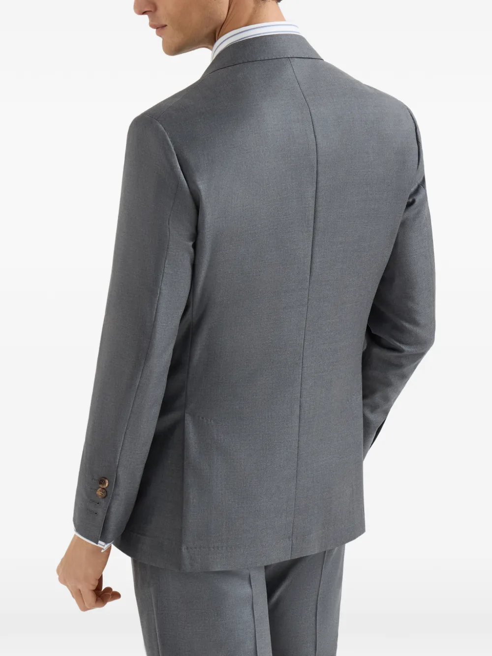 Brunello Cucinelli Super 150s Four Season Batavia twill blazer van scheerwol Grijs