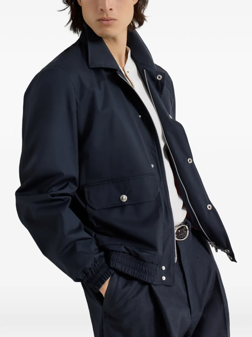 Brunello Cucinelli Jack met kraag Blauw