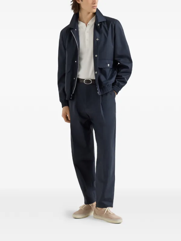 Brunello Cucinelli Collar Jacket | Blue | FARFETCH SG