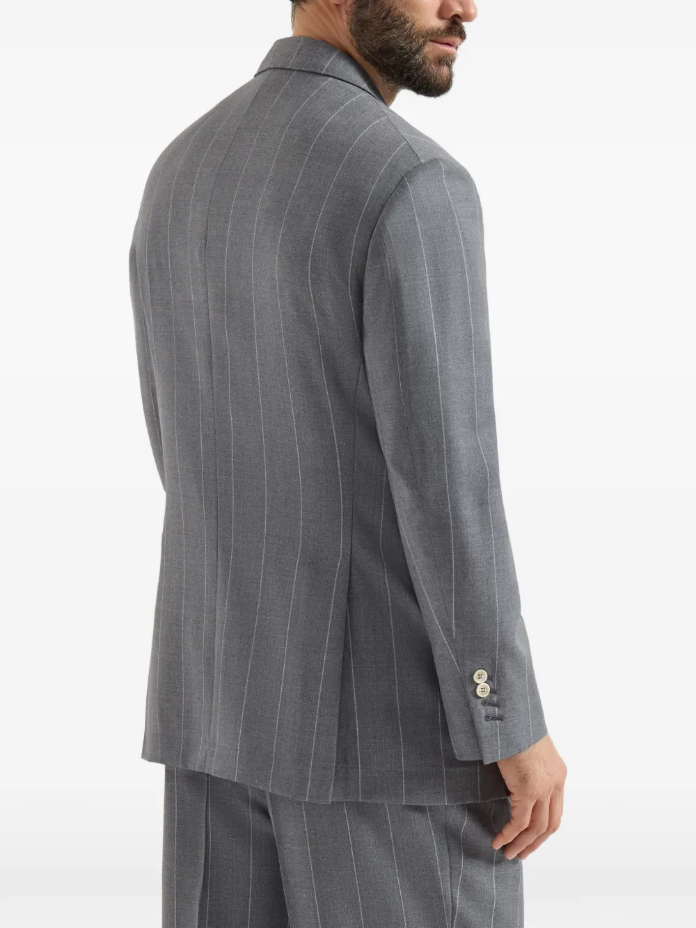 Brunello Cucinelli Blazer van scheerwol met krijtstreep Grijs