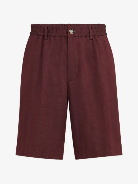 Brunello Cucinelli bermudas de lino y lana virgen con motivo chevron
