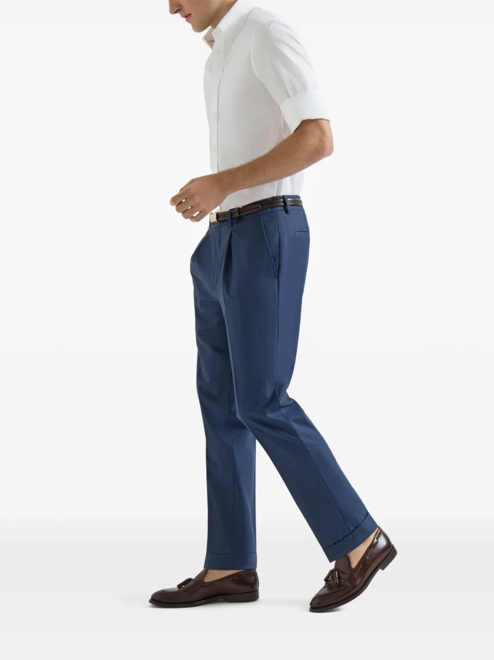 Virgin Wool Houndstooth Trousers