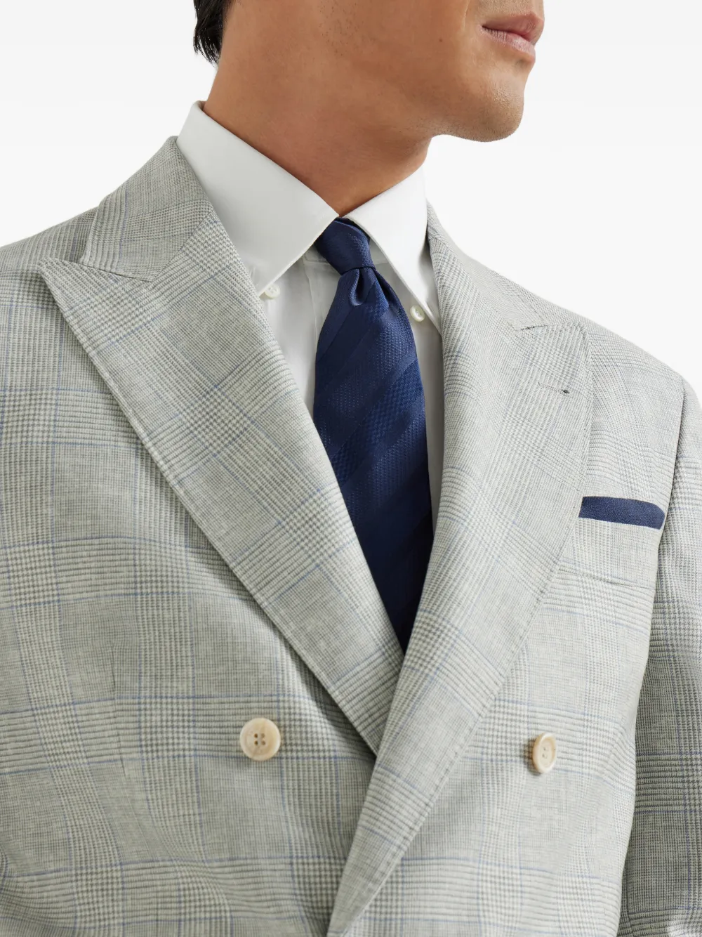  Brunello Cucinelli Striped Tie - Blue 