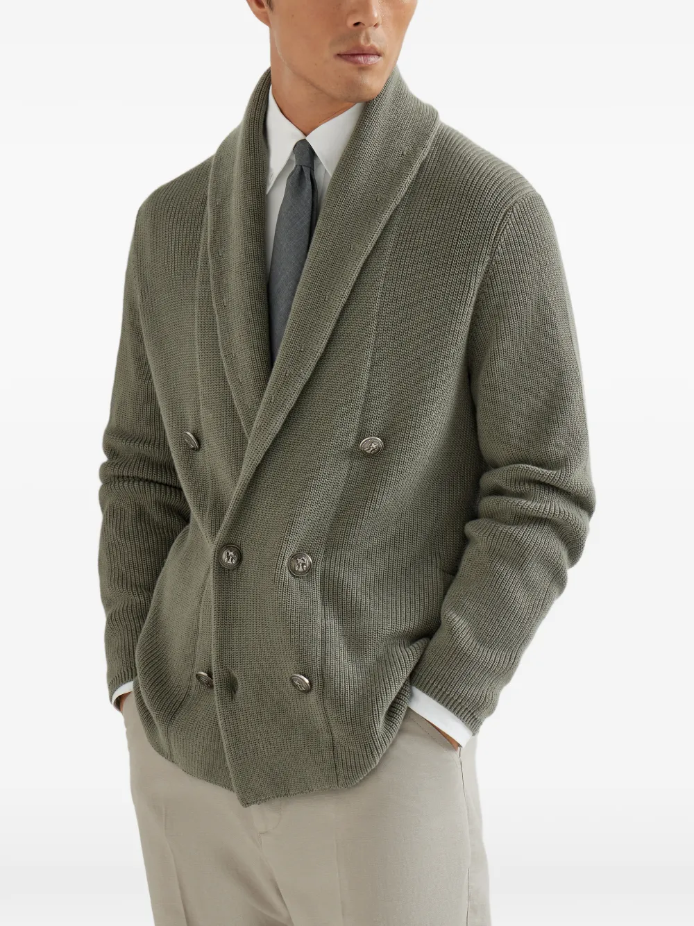Brunello Cucinelli Geribbeld vest Groen