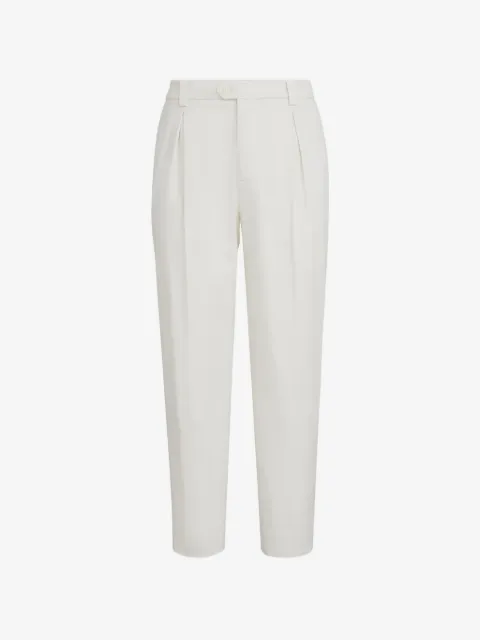 Brunello Cucinelli garment-dyed trousers in Pima cotton with tee holder