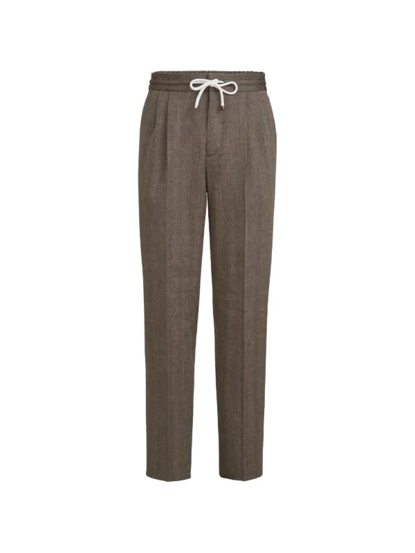 Brunello Cucinelli Drawstring Trousers in Brown
