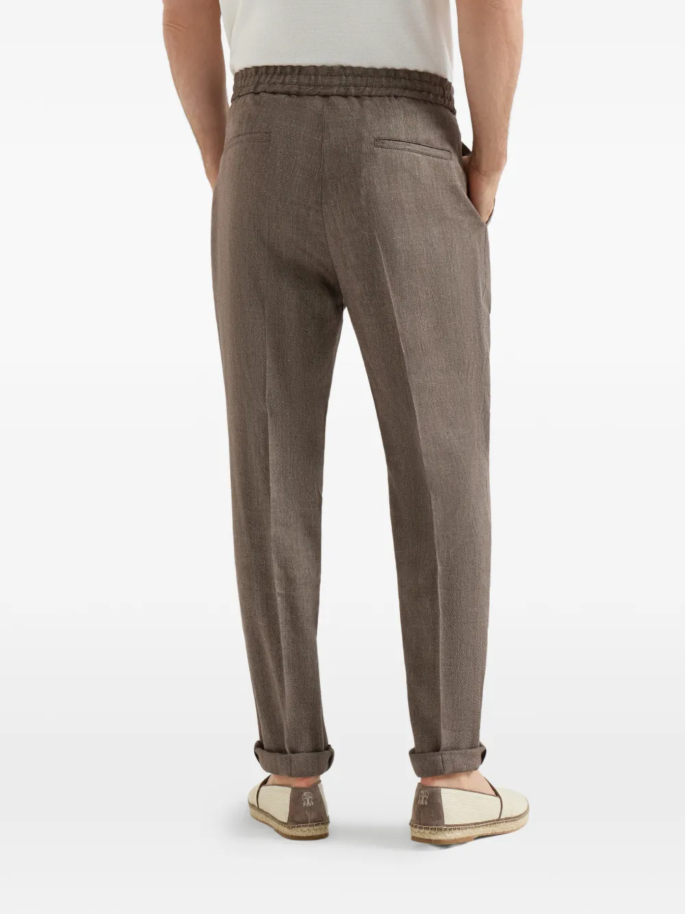 Brunello Cucinelli Broek met trekkoord Bruin