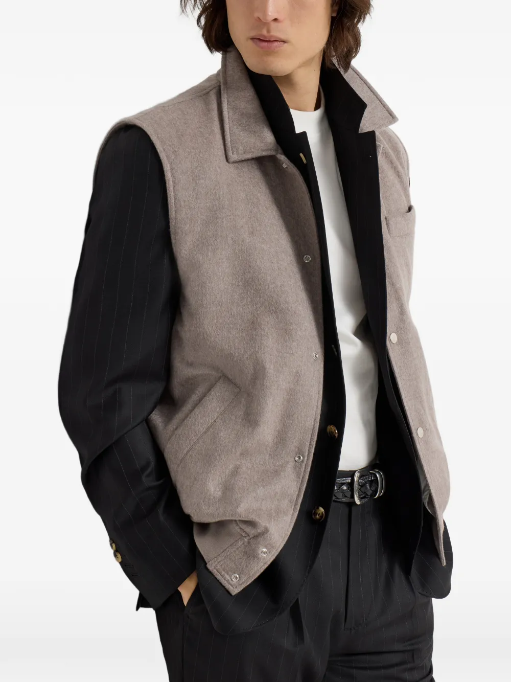 Brunello Cucinelli Flanellen bodywarmer Beige