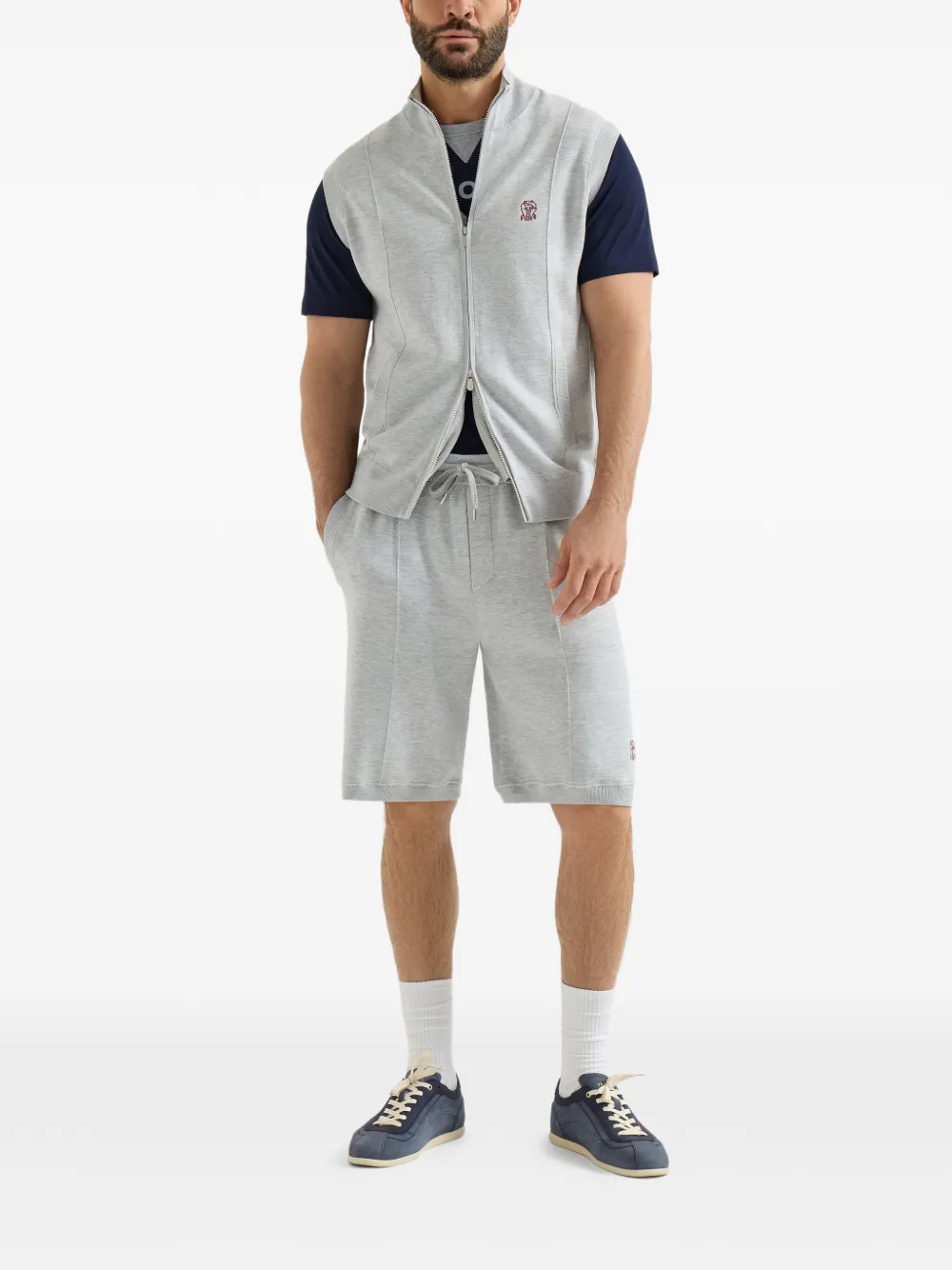 Brunello Cucinelli logo-embroidered shorts | Track & Running Shorts | Image 2