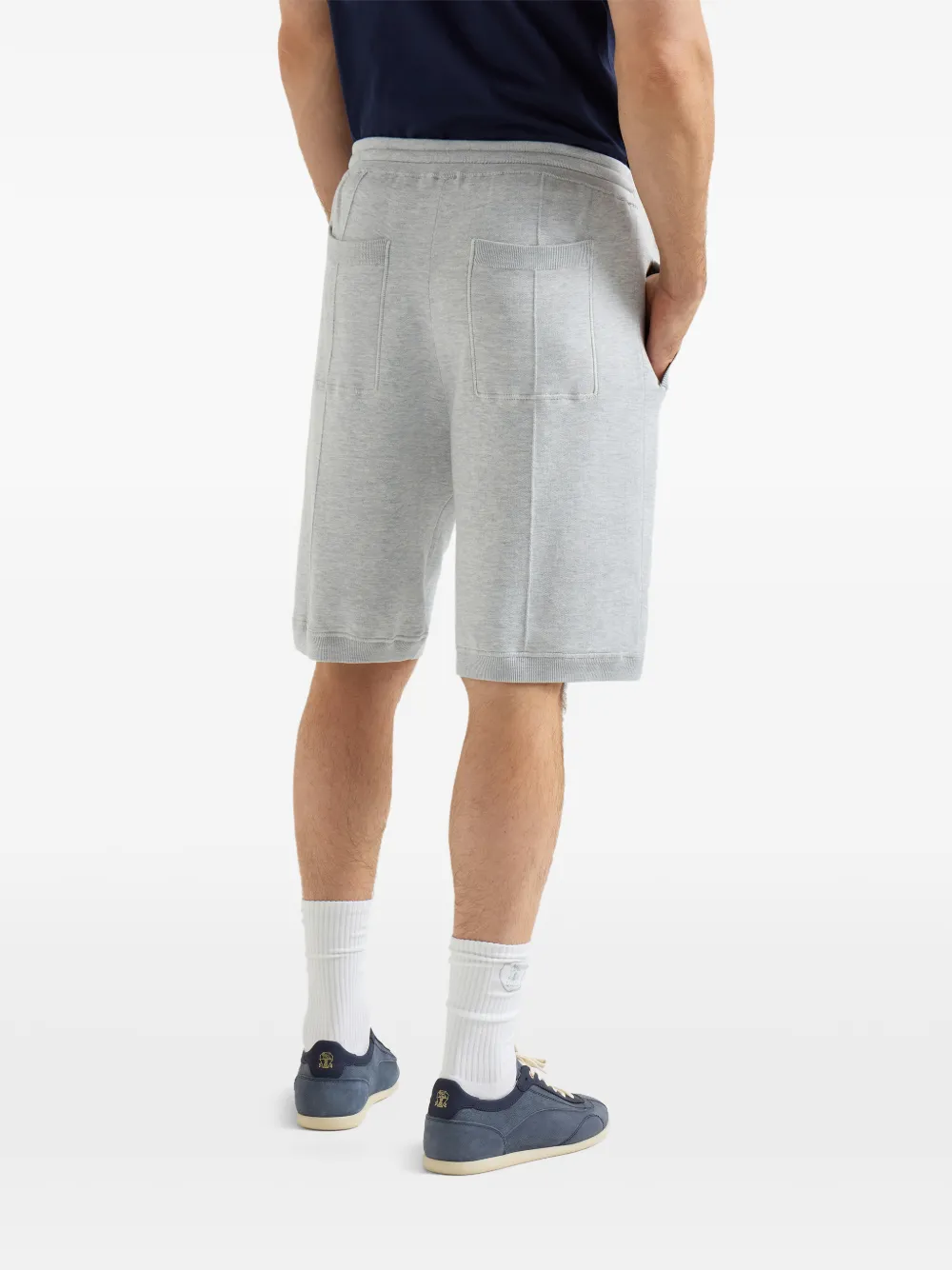 Brunello Cucinelli Shorts met geborduurd logo Grijs