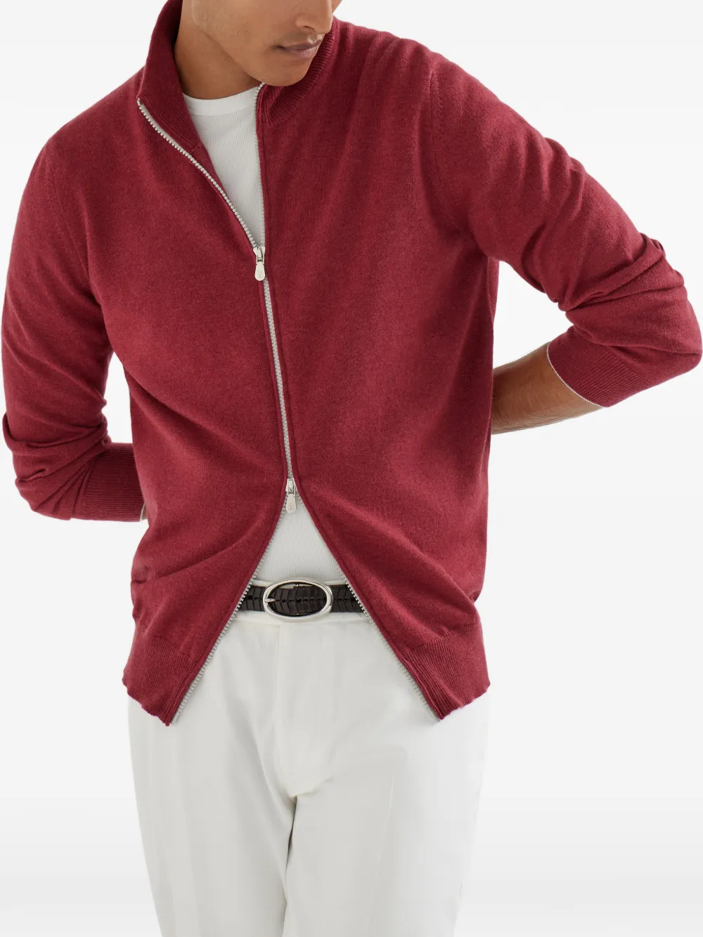 Brunello Cucinelli Kasjmier vest met col Rood