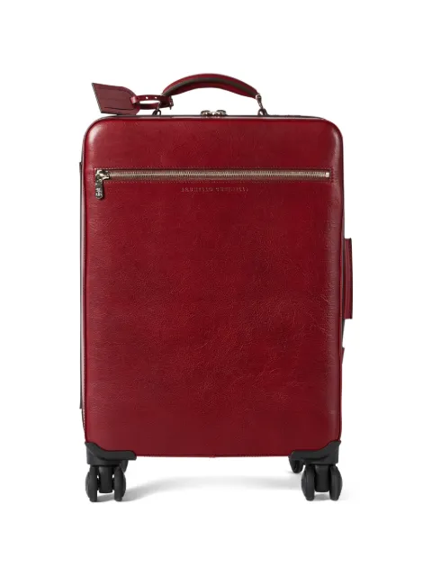 Brunello Cucinelli burnished leather suitcase