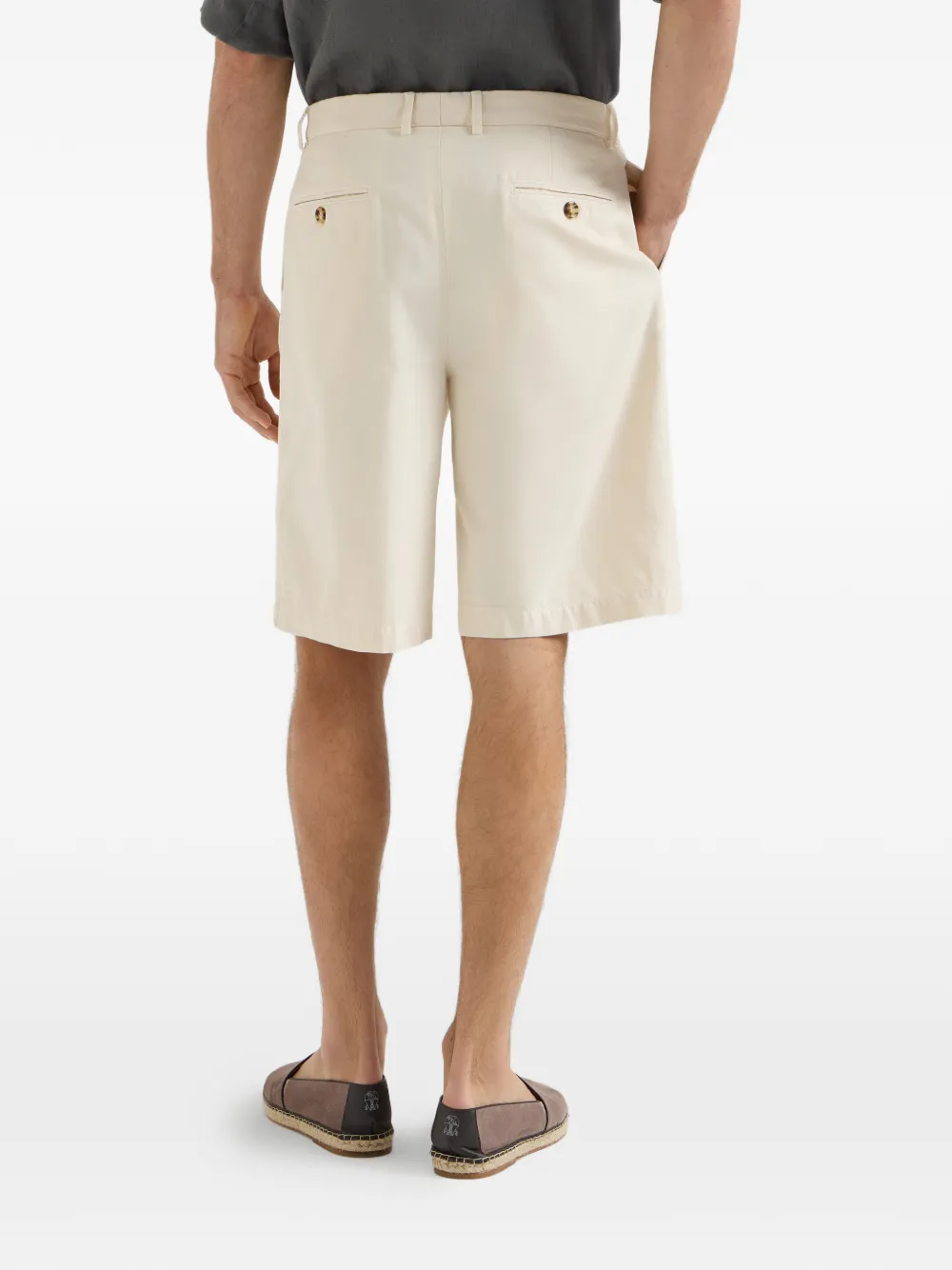 Brunello Cucinelli Geplooide shorts met tailleband Beige