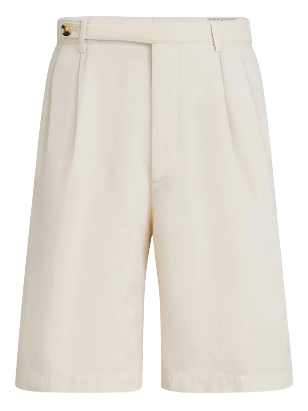 Brunello Cucinelli pleats tabbed-waistband shorts | Neutrals | Image 1